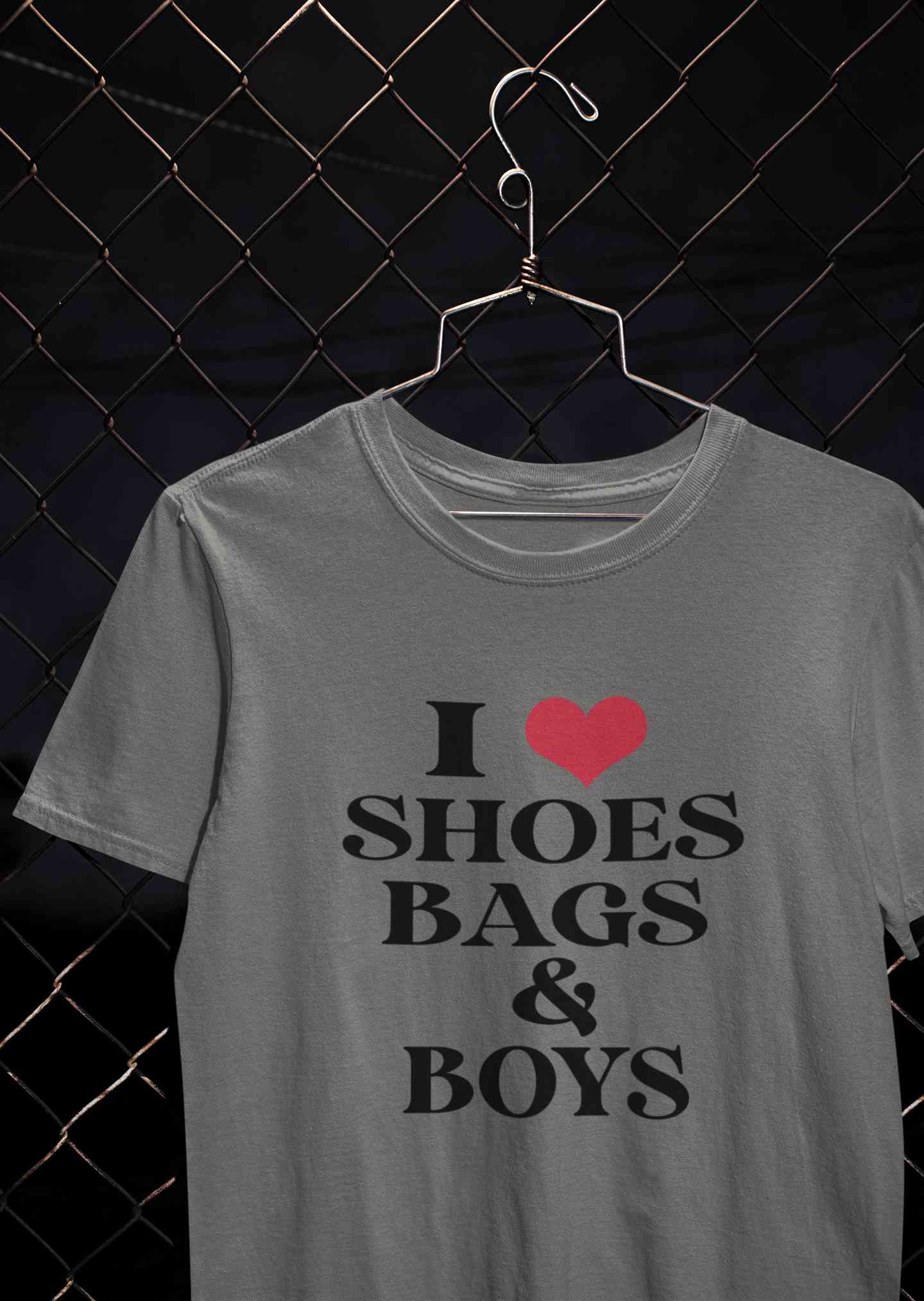 I Love Shoes Bags And Boys Women Half Sleeves T-shirt- FunkyTeesClub