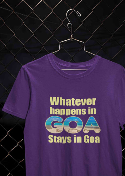 Whatever happens In Goa Stays In Goa Women Half Sleeves T-shirt- FunkyTeesClub