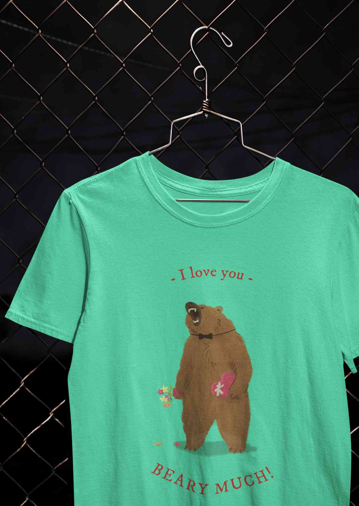 I Love You Beary Much Mens Half Sleeves T-shirt- FunkyTeesClub