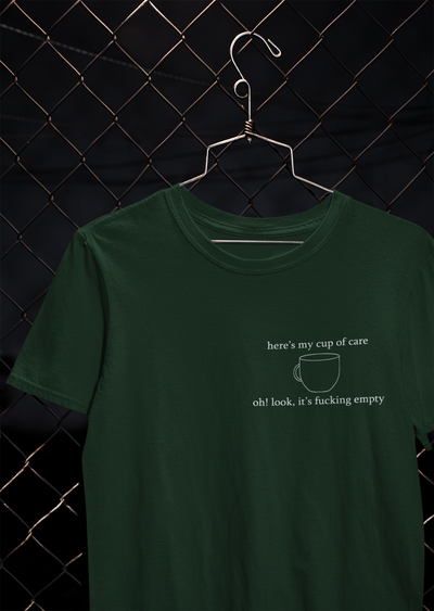 Here Is My Cup Of Care Mens Half Sleeves T-shirt- FunkyTeesClub