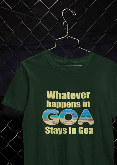 Whatever happens In Goa Stays In Goa Mens Half Sleeves T-shirt- FunkyTeesClub