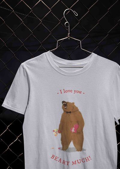 I Love You Beary Much Mens Half Sleeves T-shirt- FunkyTeesClub