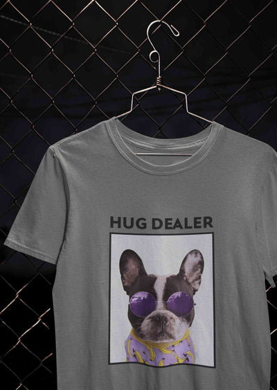 Cute Pug Hug Dealer Women Half Sleeves T-shirt- FunkyTeesClub
