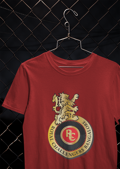 Rcb Logo Mens Half Sleeves T-shirt- FunkyTeesClub