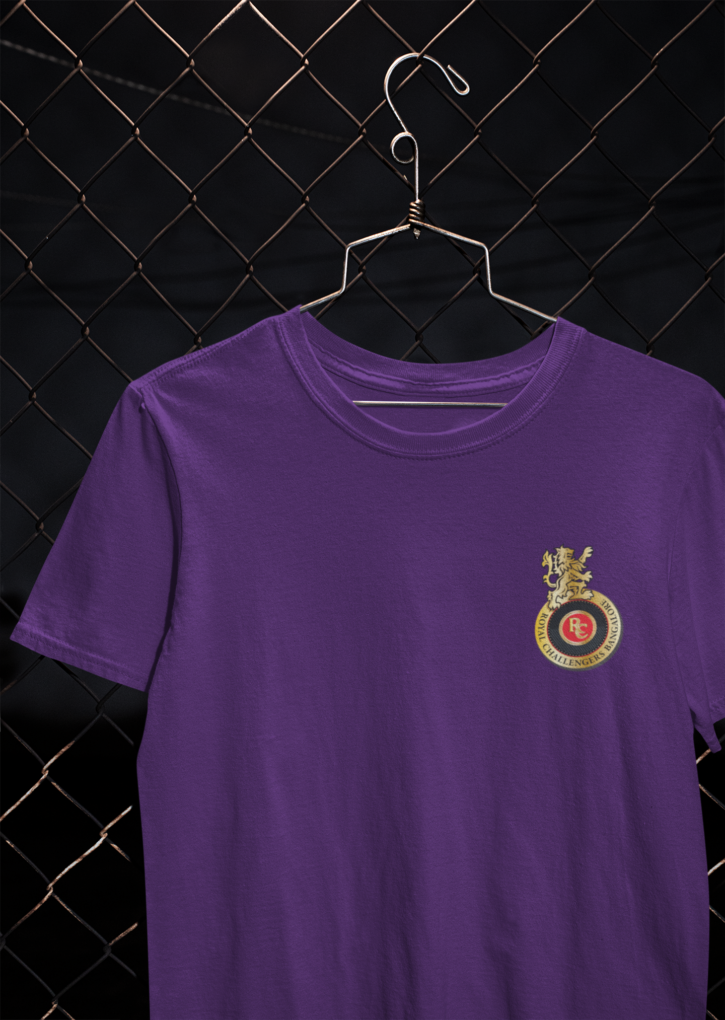 Rcb Logo Side Pocket Mens Half Sleeves T-shirt- FunkyTeesClub