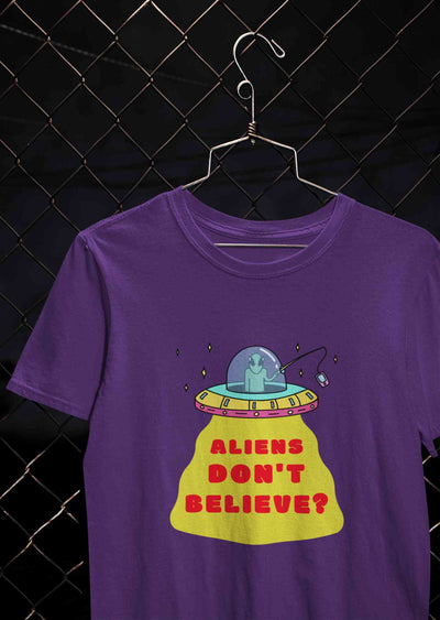 Aliens Do Not Beleive Mens Half Sleeves T-shirt- FunkyTeesClub