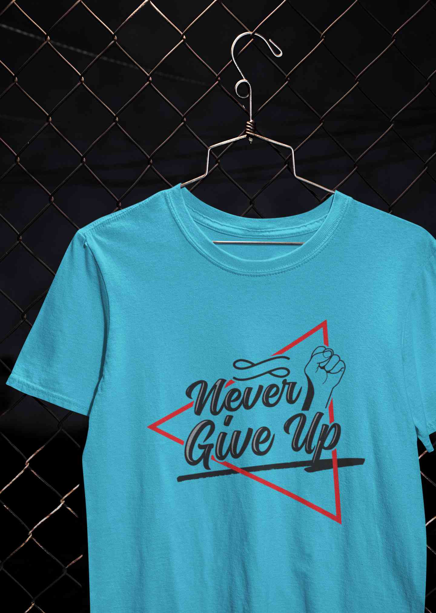 Never Give Up Mens Half Sleeves T-shirt- FunkyTeesClub