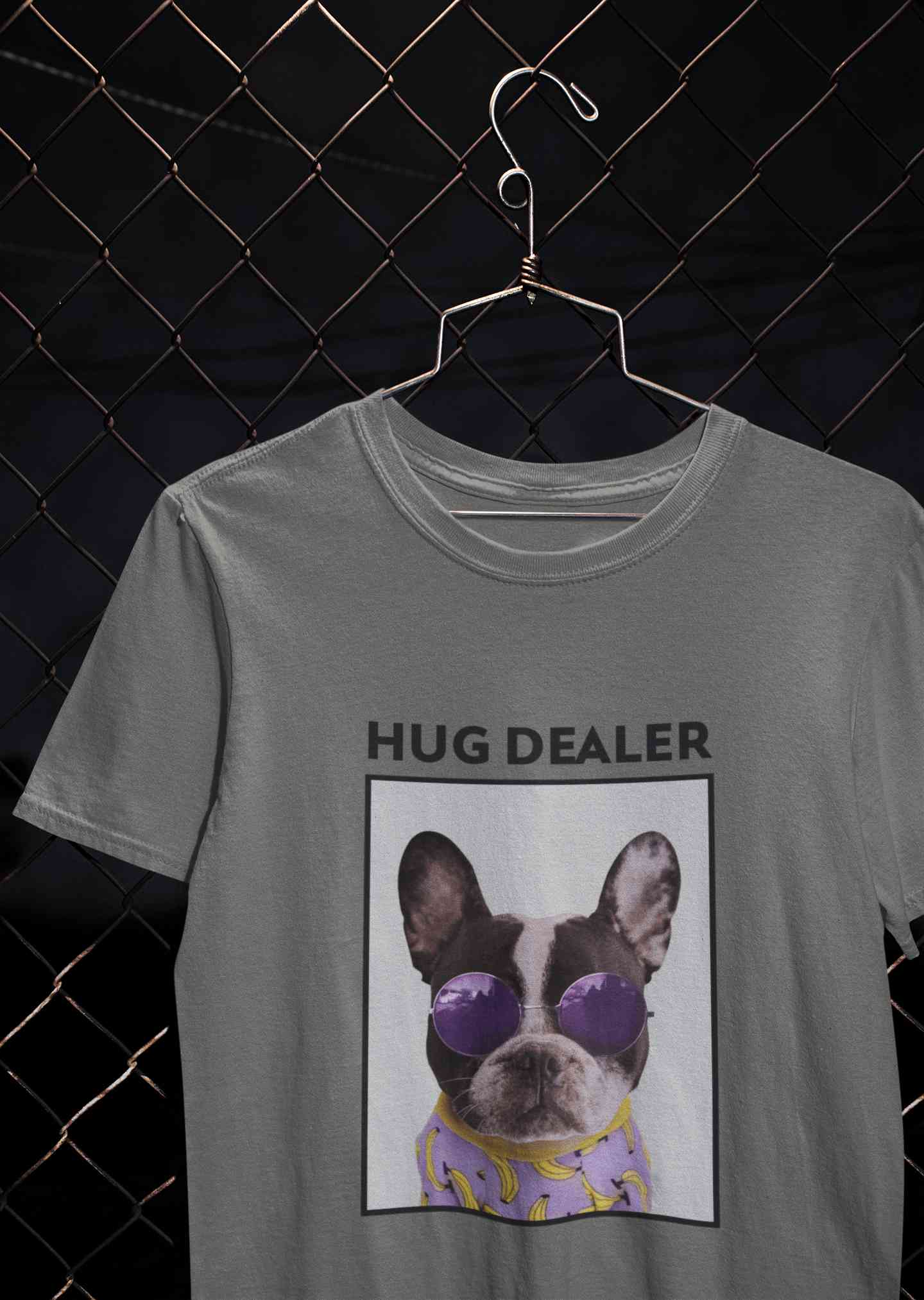 Cute Pug Hug Dealer Mens Half Sleeves T-shirt- FunkyTeesClub