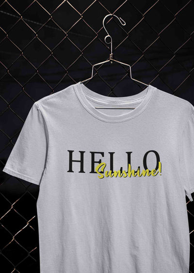 Hello Sunshine Typography Women Half Sleeves T-shirt- FunkyTeesClub