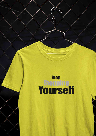 Stop Stopping Yourself Minimals Mens Half Sleeves T-shirt- FunkyTeesClub