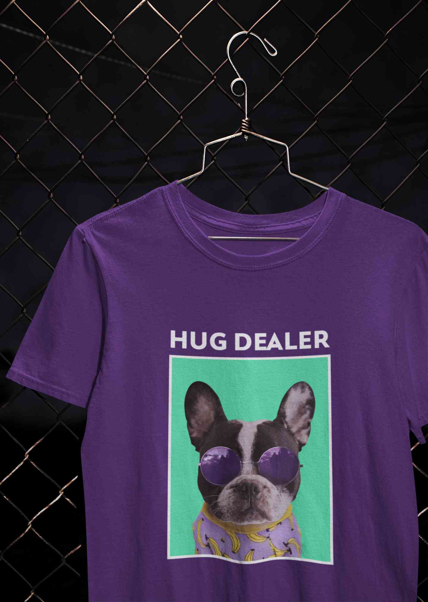 Cute Pug Hug Dealer Mens Half Sleeves T-shirt- FunkyTeesClub