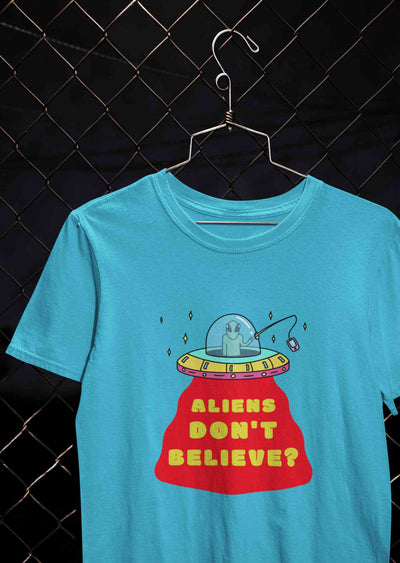 Aliens Do Not Beleive Women Half Sleeves T-shirt- FunkyTeesClub