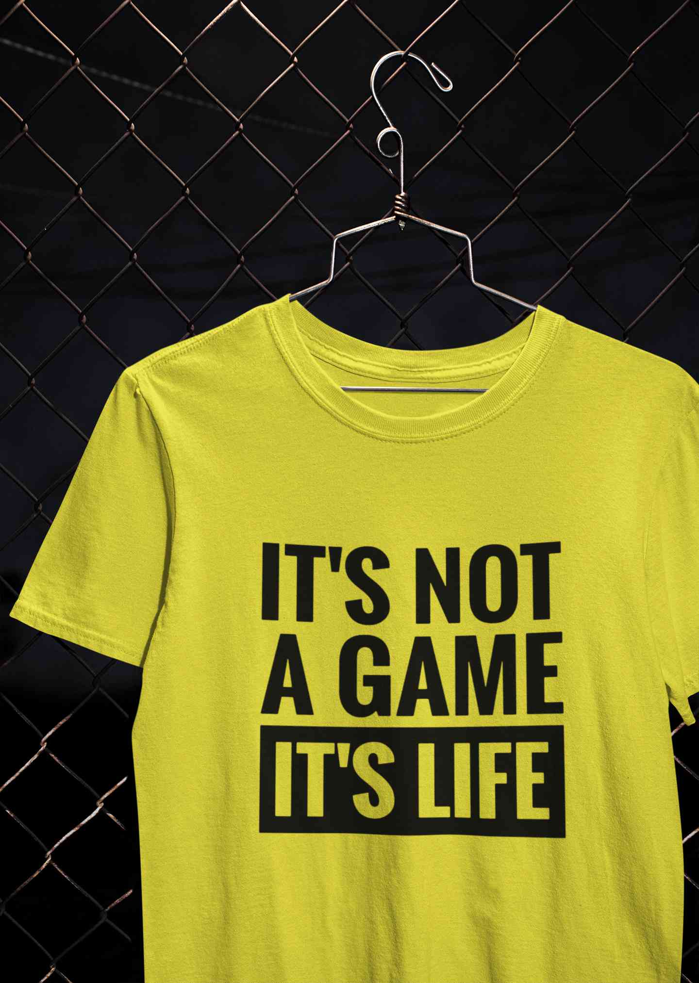 Its Not A Game Its Life Typography Mens Half Sleeves T-shirt- FunkyTeesClub