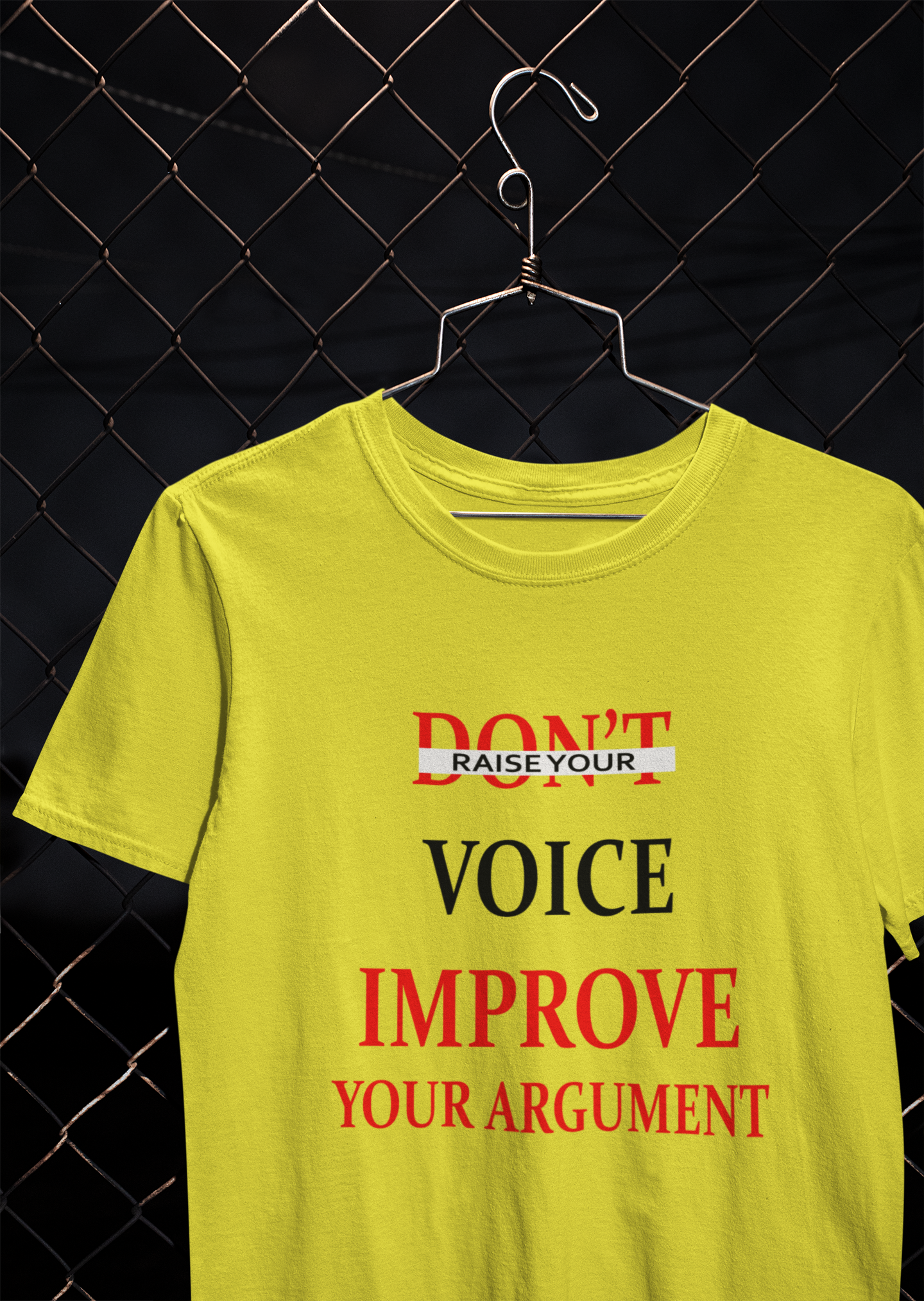 Dont Raise Your Voice Improve Your Argument Lawyer Mens Half Sleeves T-shirt- FunkyTeesClub