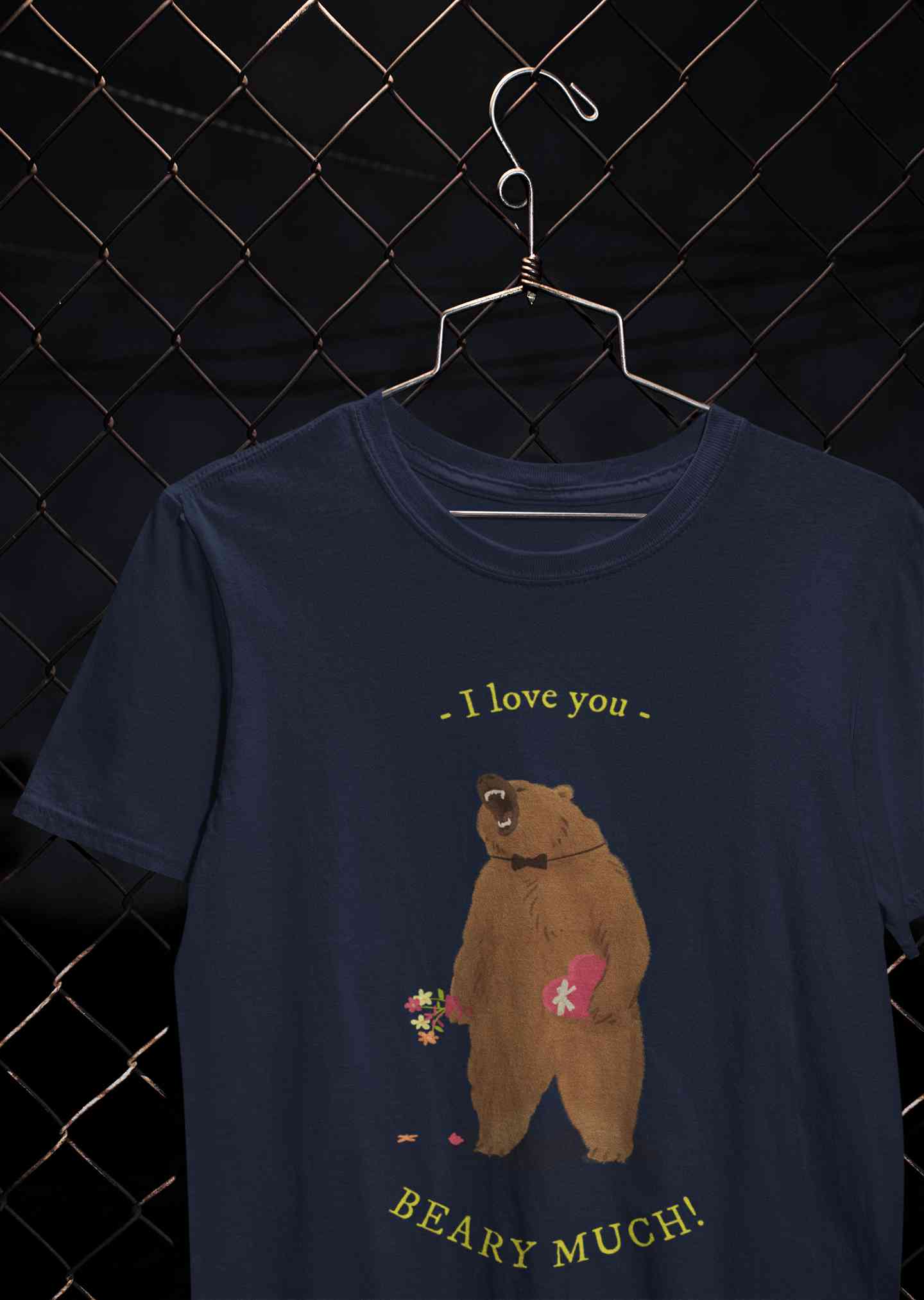 I Love You Beary Much Mens Half Sleeves T-shirt- FunkyTeesClub