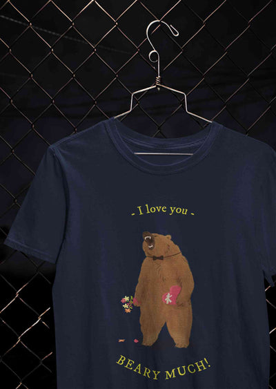 I Love You Beary Much Mens Half Sleeves T-shirt- FunkyTeesClub