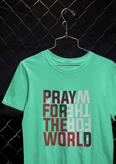 Pray For The World Women Half Sleeves T-shirt- FunkyTeesClub