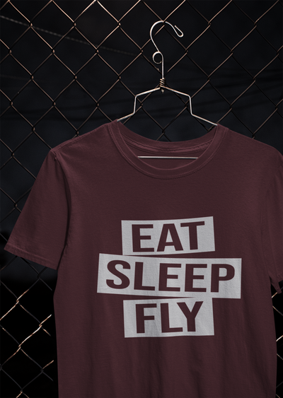 Eat Sleep Fly Pilot Mens Half Sleeves T-shirt- FunkyTeesClub