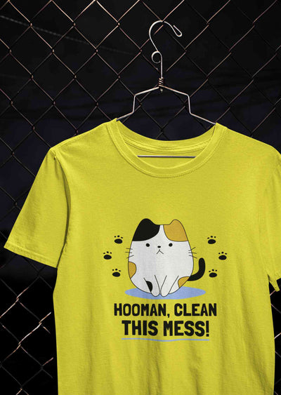 Human Clean This Mess Funny Mens Half Sleeves T-shirt- FunkyTeesClub
