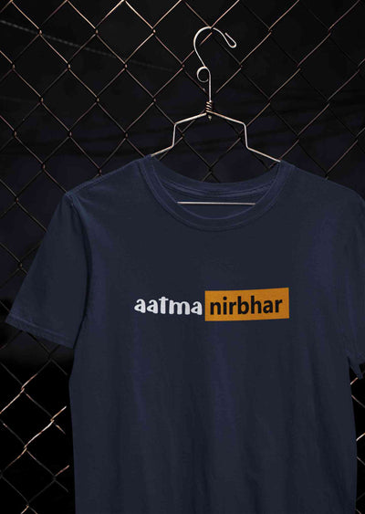 Aatmanirbhar Mens Half Sleeves T-shirt- FunkyTeesClub