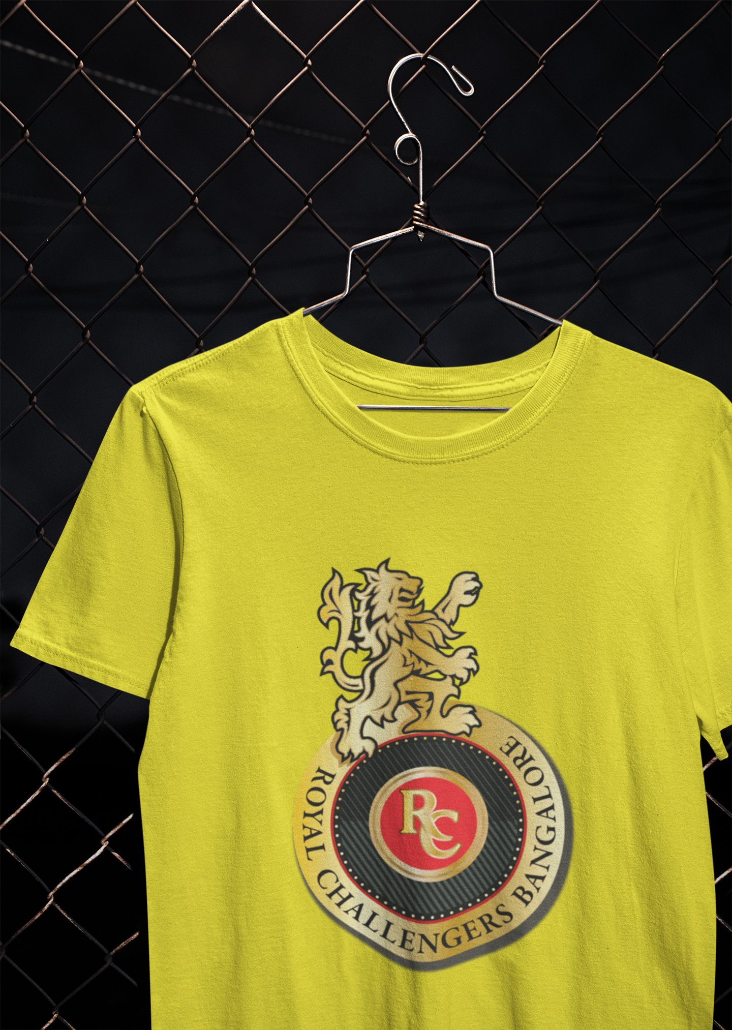 Rcb Logo Mens Half Sleeves T-shirt- FunkyTeesClub