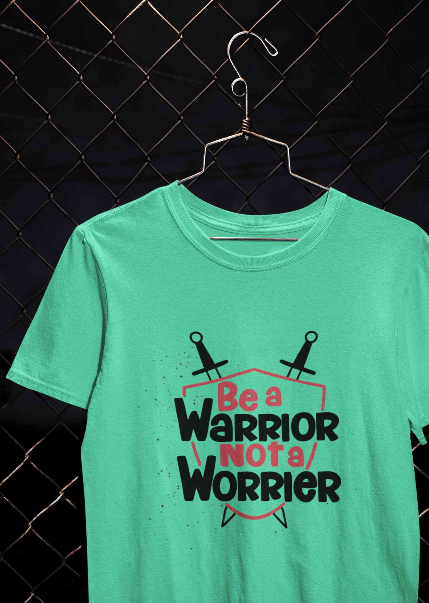 Be A Warrior Not A Worrier Typography Mens Half Sleeves T-shirt- FunkyTeesClub