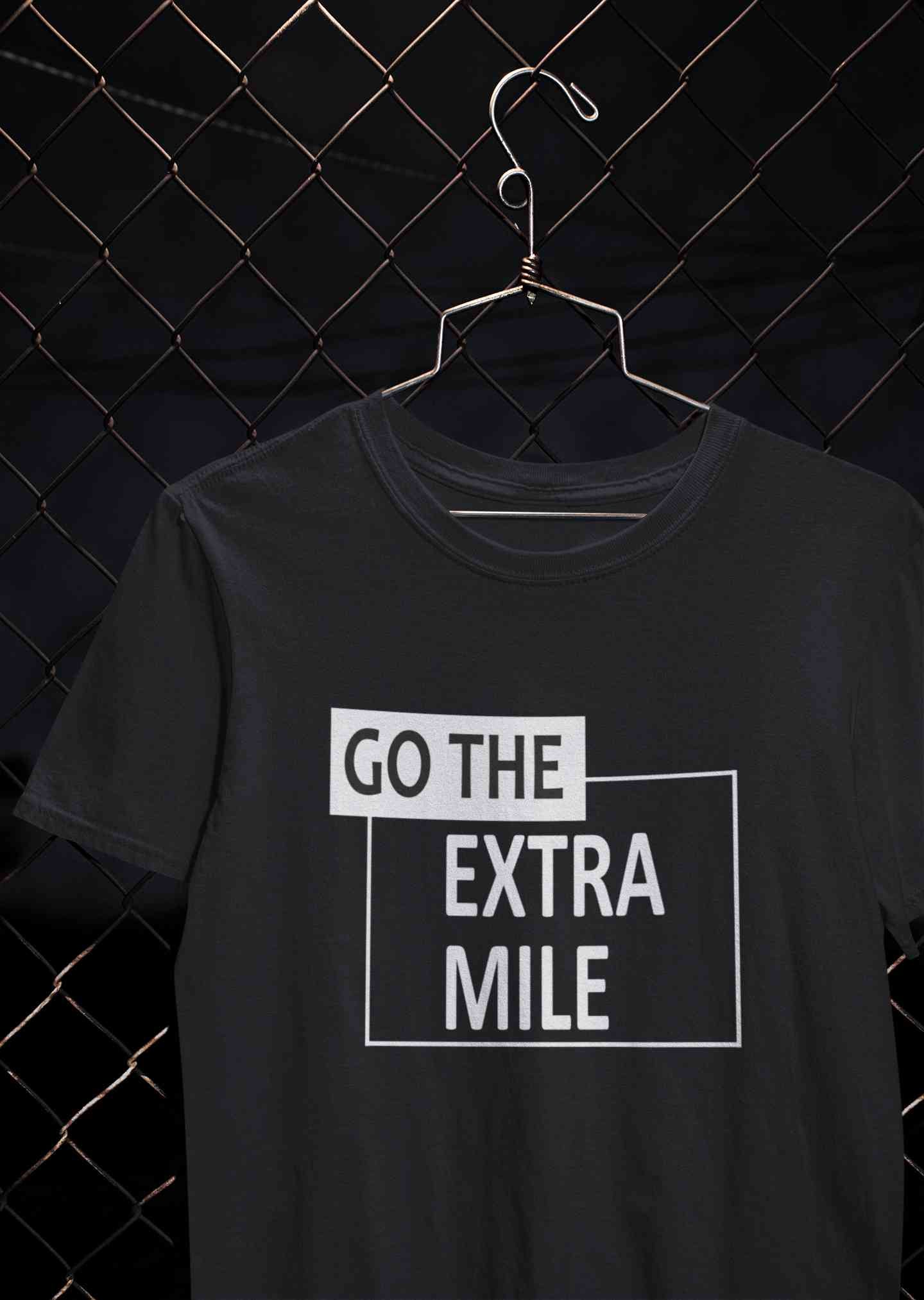 Go The Extra Mile Mens Half Sleeves T-shirt- FunkyTeesClub