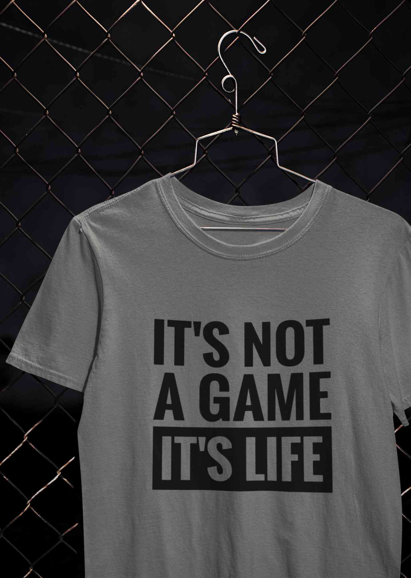 Its Not A Game Its Life Typography Mens Half Sleeves T-shirt- FunkyTeesClub