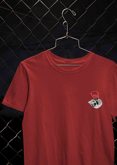 Skull Rose Women Half Sleeves T-shirt- FunkyTeesClub