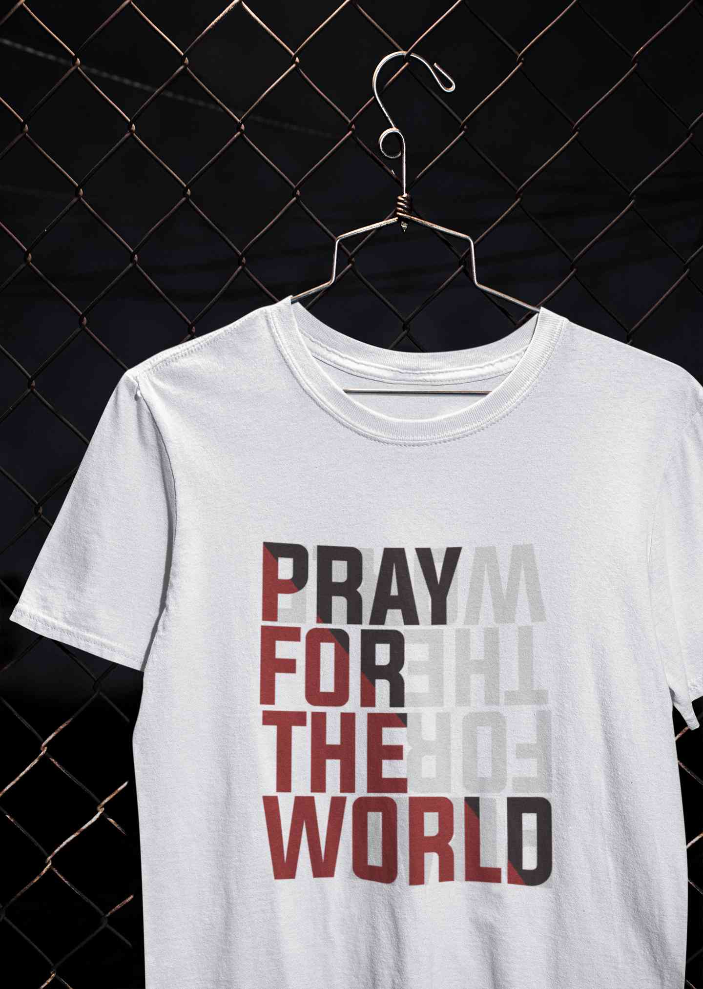 Pray For The World Mens Half Sleeves T-shirt- FunkyTeesClub
