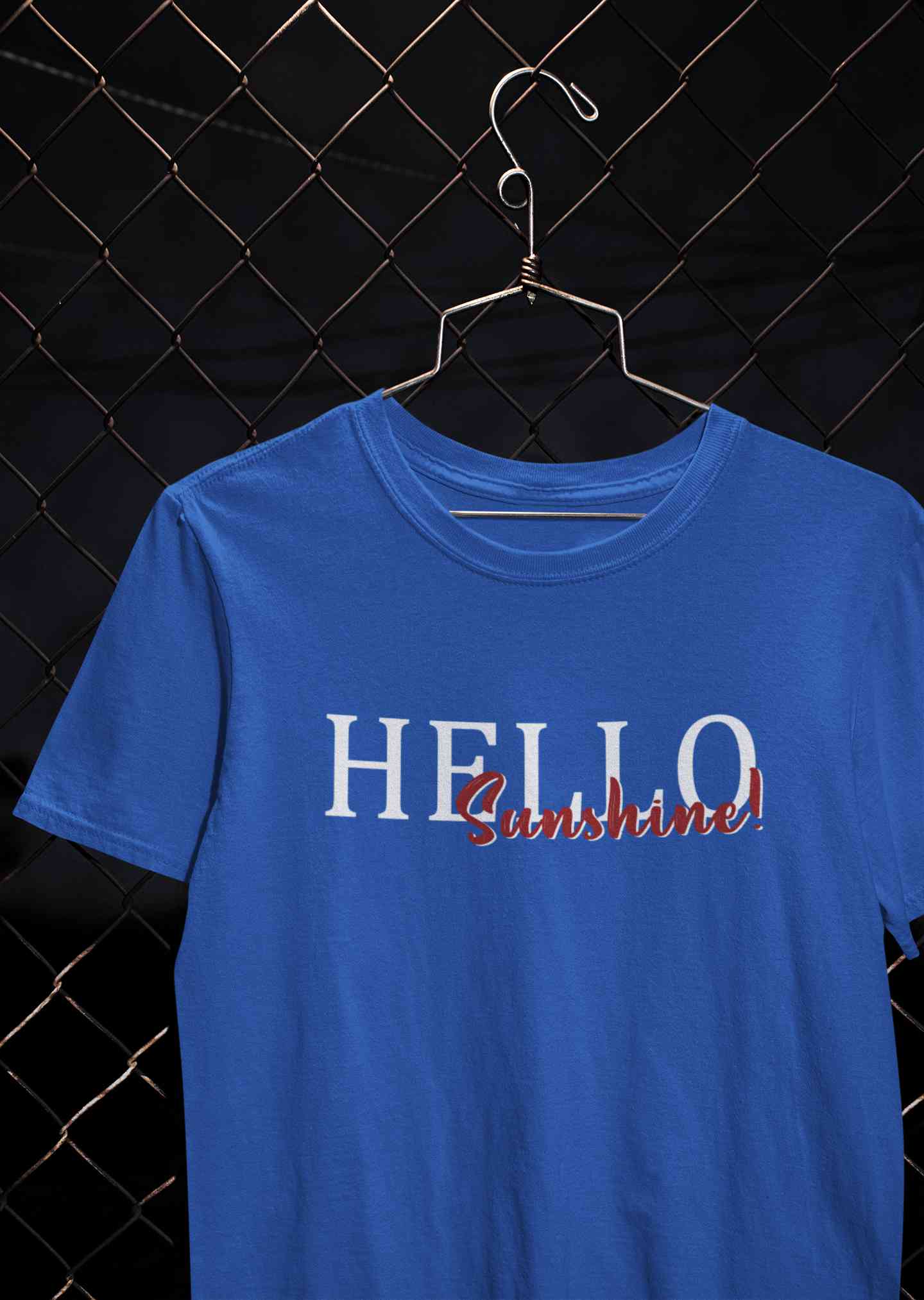 Hello Sunshine Typography Mens Half Sleeves T-shirt- FunkyTeesClub