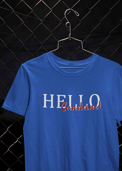 Hello Sunshine Typography Mens Half Sleeves T-shirt- FunkyTeesClub