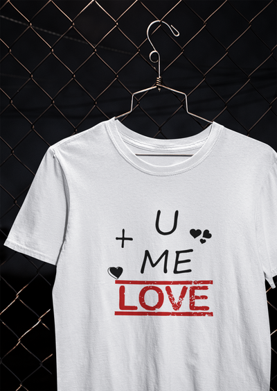 U Plus Me Couple Half Sleeves T-Shirts -FunkyTeesClub