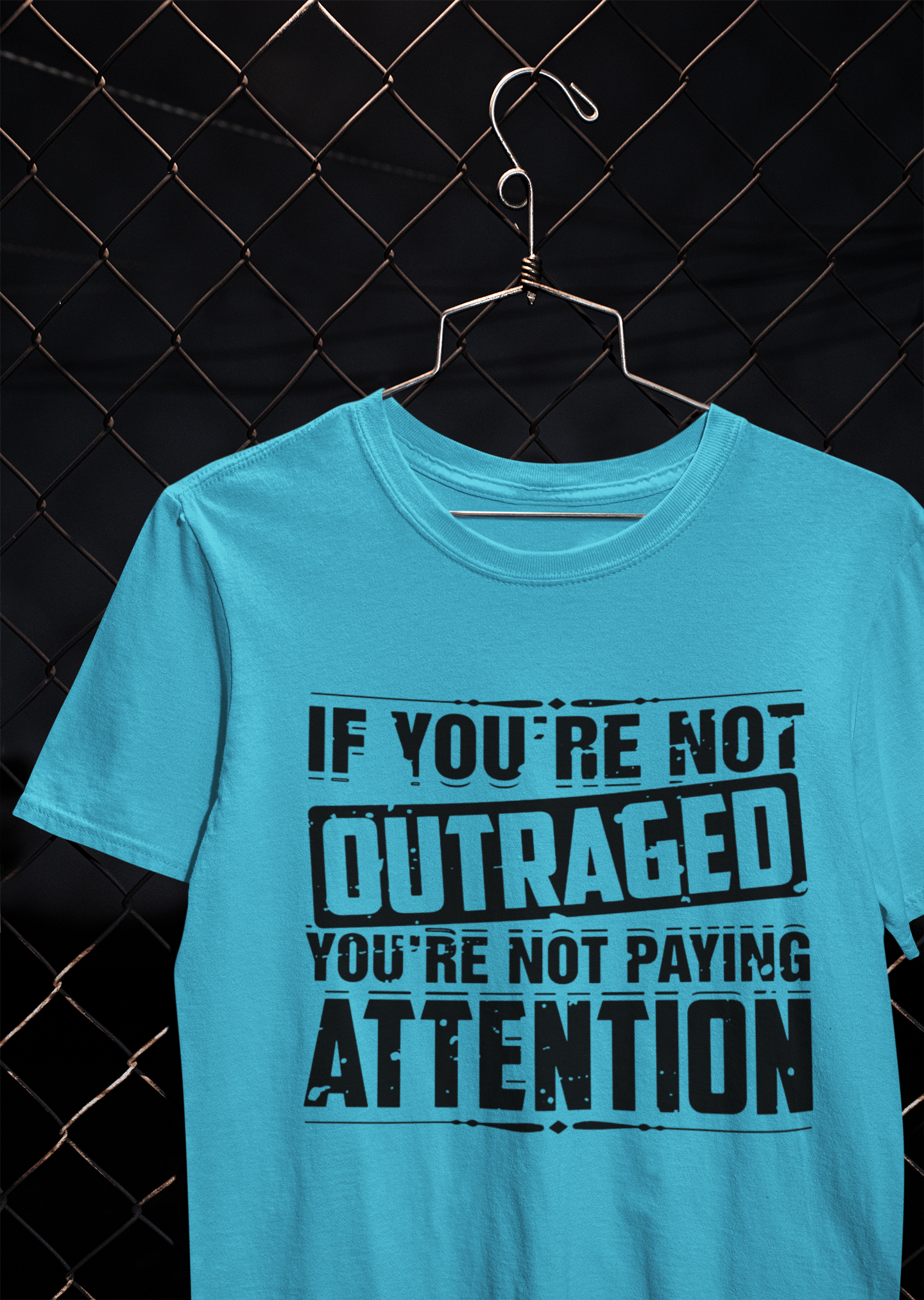If You Are Not Outraged You Are Not Paying Attention Anti Government Mens Half Sleeves T-shirt- FunkyTeesClub