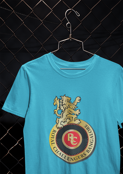 Rcb Logo Mens Half Sleeves T-shirt- FunkyTeesClub
