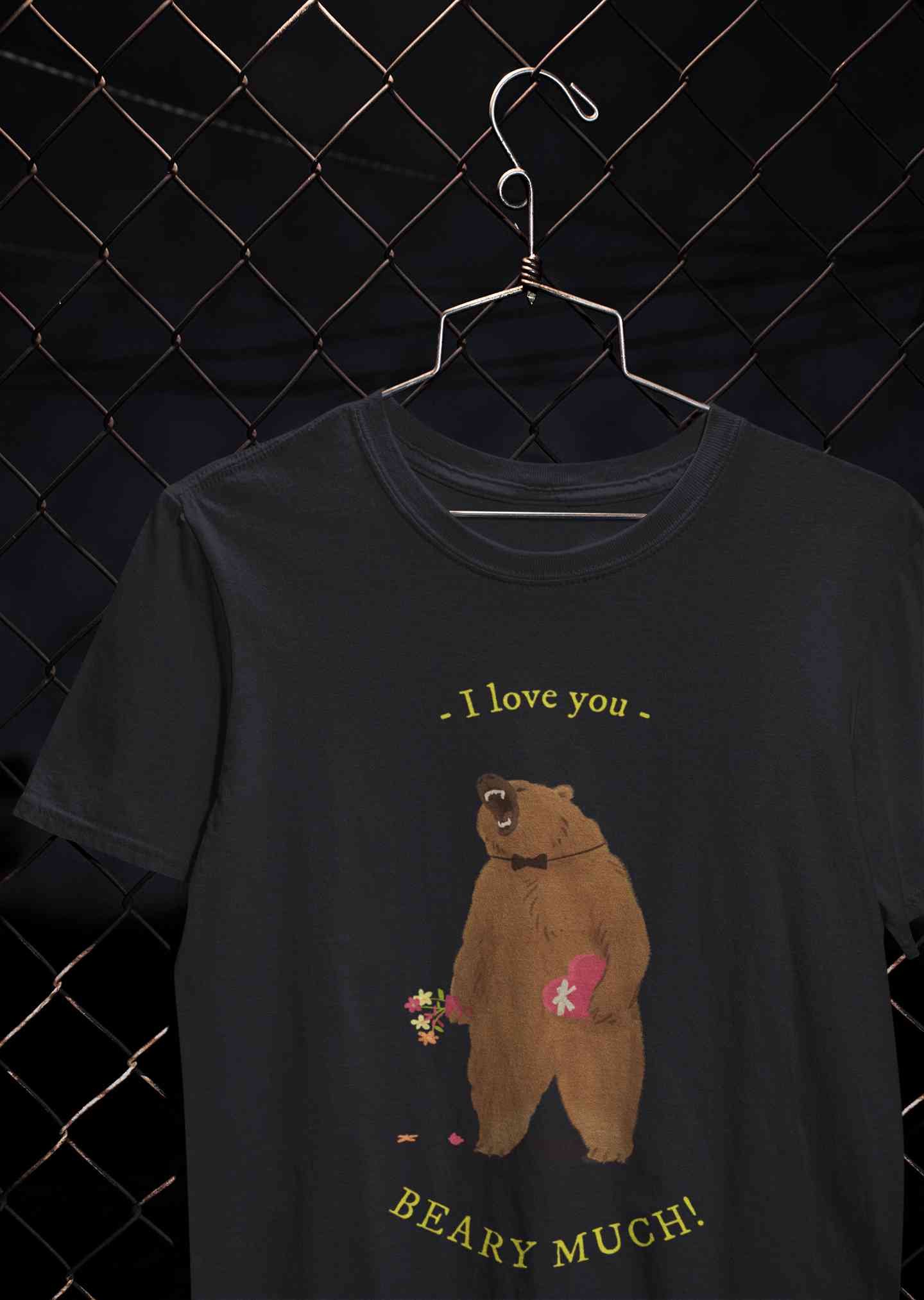 I Love You Beary Much Mens Half Sleeves T-shirt- FunkyTeesClub