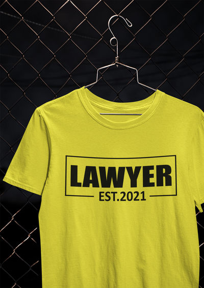Lawyer Estd 2021 Mens Half Sleeves T-shirt- FunkyTeesClub