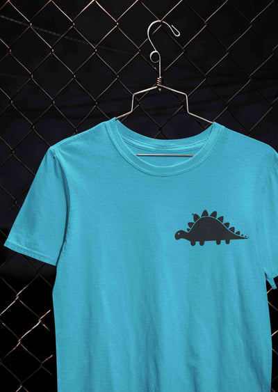 Stegosaurus Pocket Mens Half Sleeves T-shirt- FunkyTeesClub