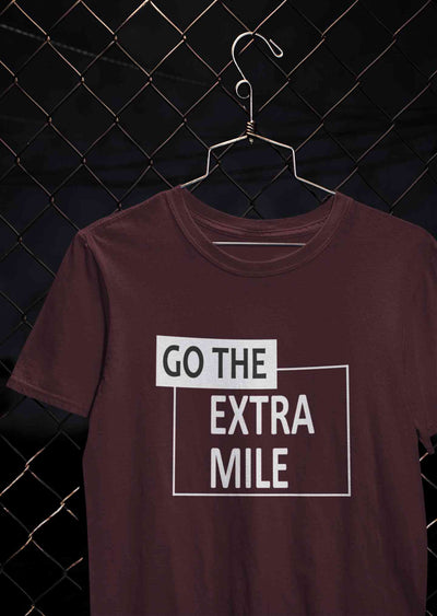 Go The Extra Mile Mens Half Sleeves T-shirt- FunkyTeesClub