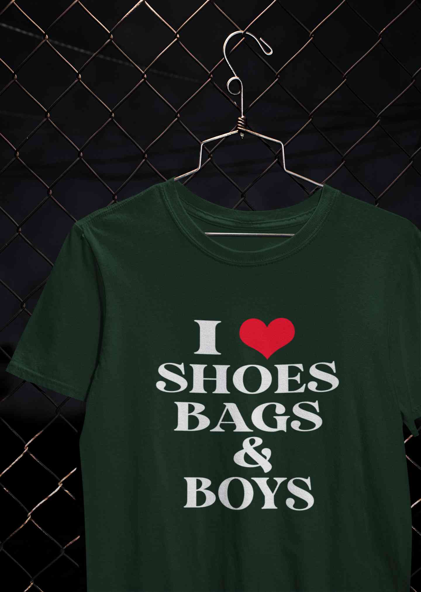 I Love Shoes Bags And Boys Women Half Sleeves T-shirt- FunkyTeesClub