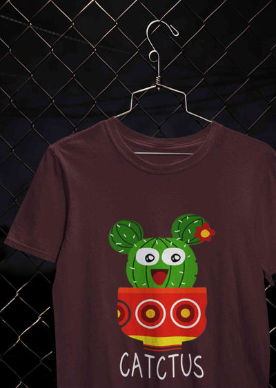 Catctus Women Half Sleeves T-shirt- FunkyTeesClub