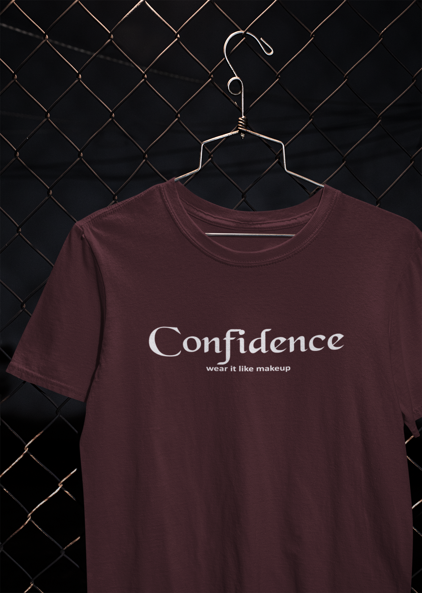 Confidence Wear It Like Makeup Quotes Women Half Sleeves T-shirt- FunkyTeesClub