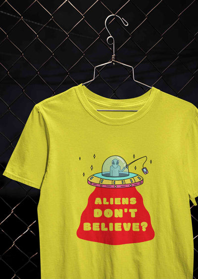 Aliens Do Not Beleive Mens Half Sleeves T-shirt- FunkyTeesClub