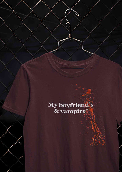 My Boyfriends And Vampire Women Half Sleeves T-shirt- FunkyTeesClub