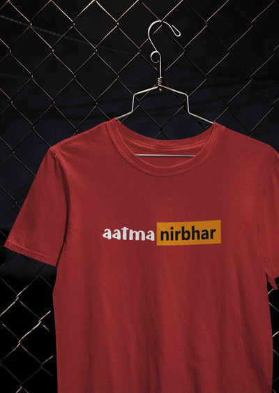 Aatmanirbhar  Women Half Sleeves T-shirt- FunkyTeesClub
