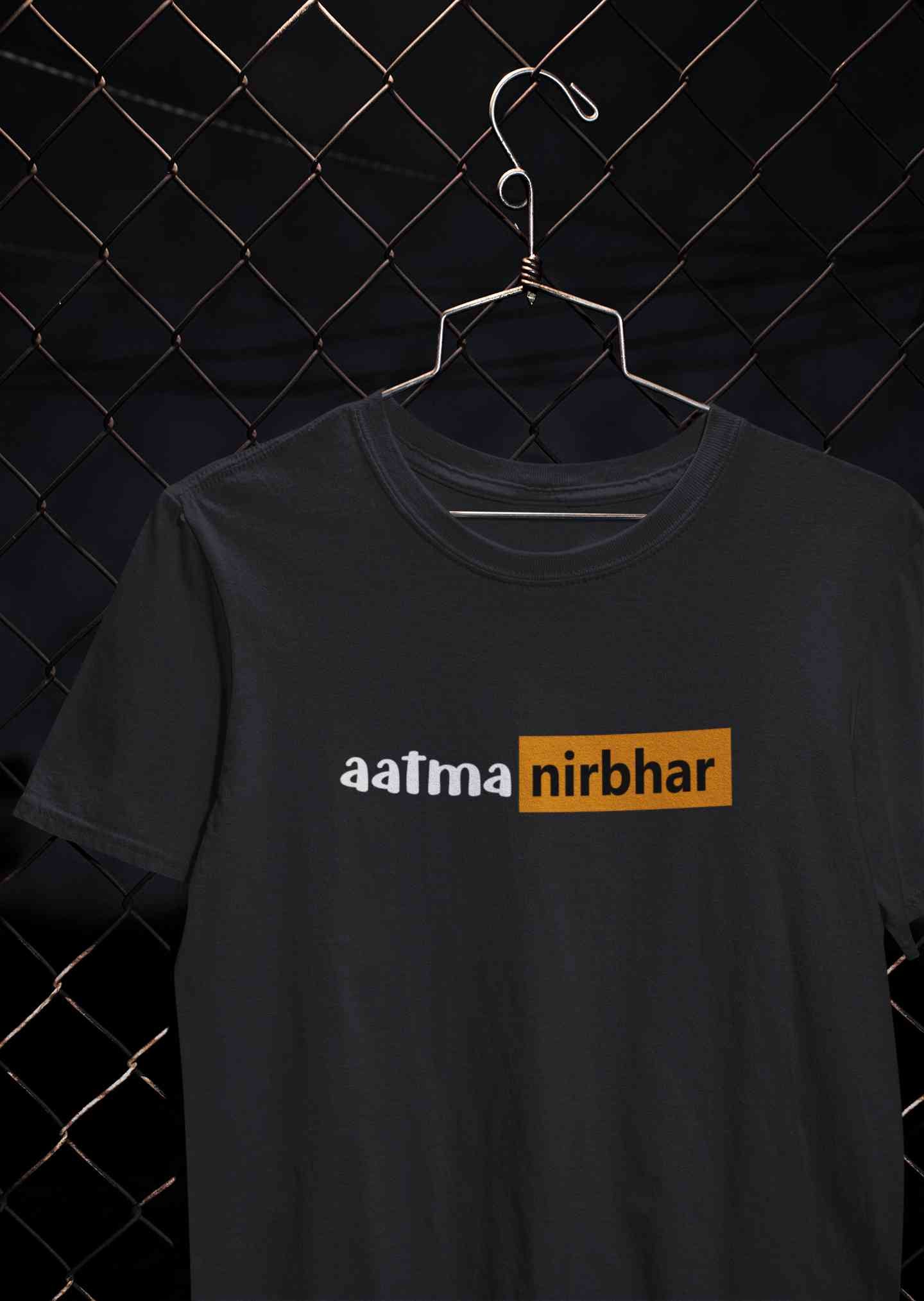 Aatmanirbhar Mens Half Sleeves T-shirt- FunkyTeesClub