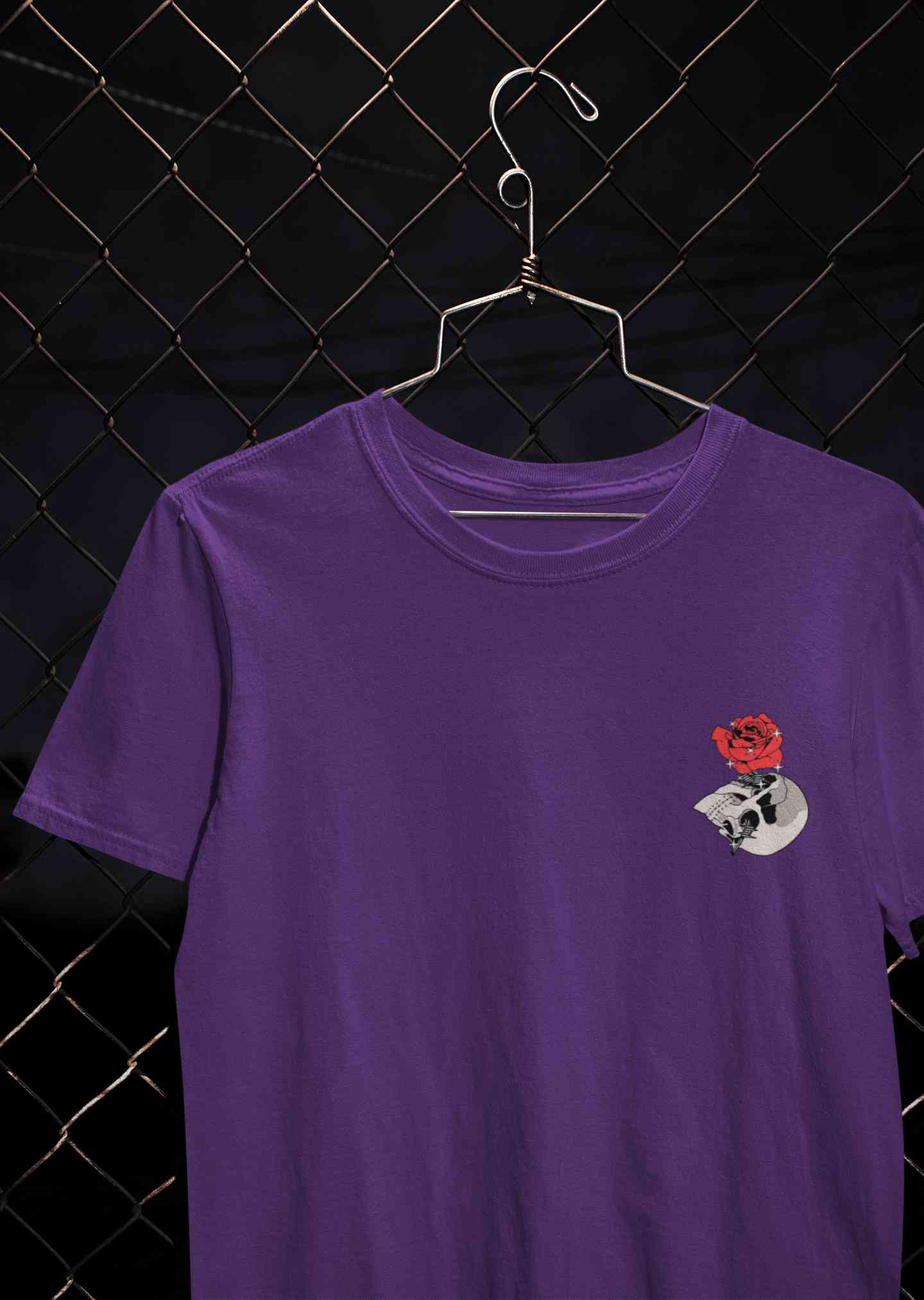 Skull Rose Women Half Sleeves T-shirt- FunkyTeesClub