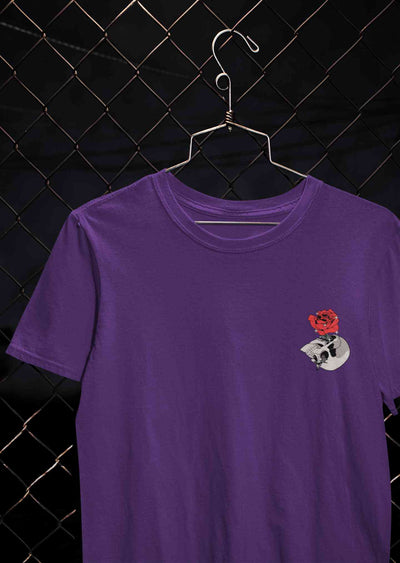 Skull Rose Women Half Sleeves T-shirt- FunkyTeesClub