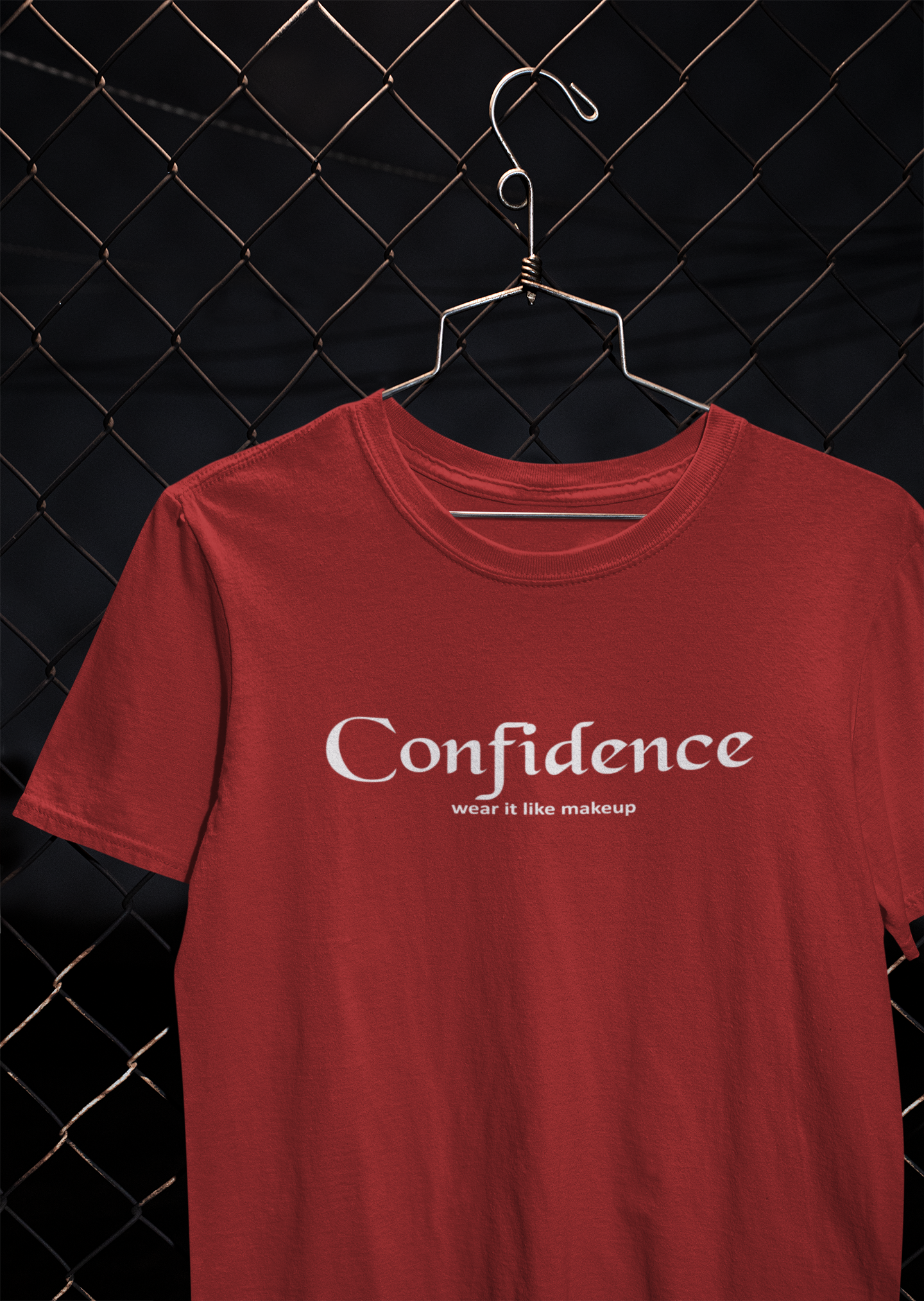 Confidence Wear It Like Makeup Quotes Women Half Sleeves T-shirt- FunkyTeesClub
