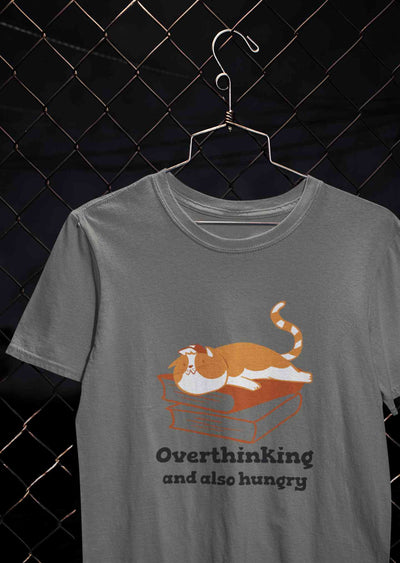 Overthinking And Also Hungry Women Half Sleeves T-shirt- FunkyTeesClub